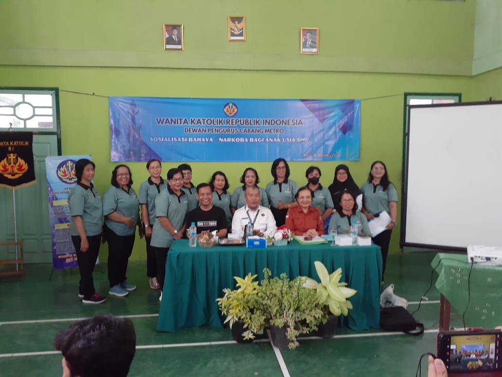 Suasana sosialisasi pencegahan narkoba di Aula SMP Xaverius Metro
