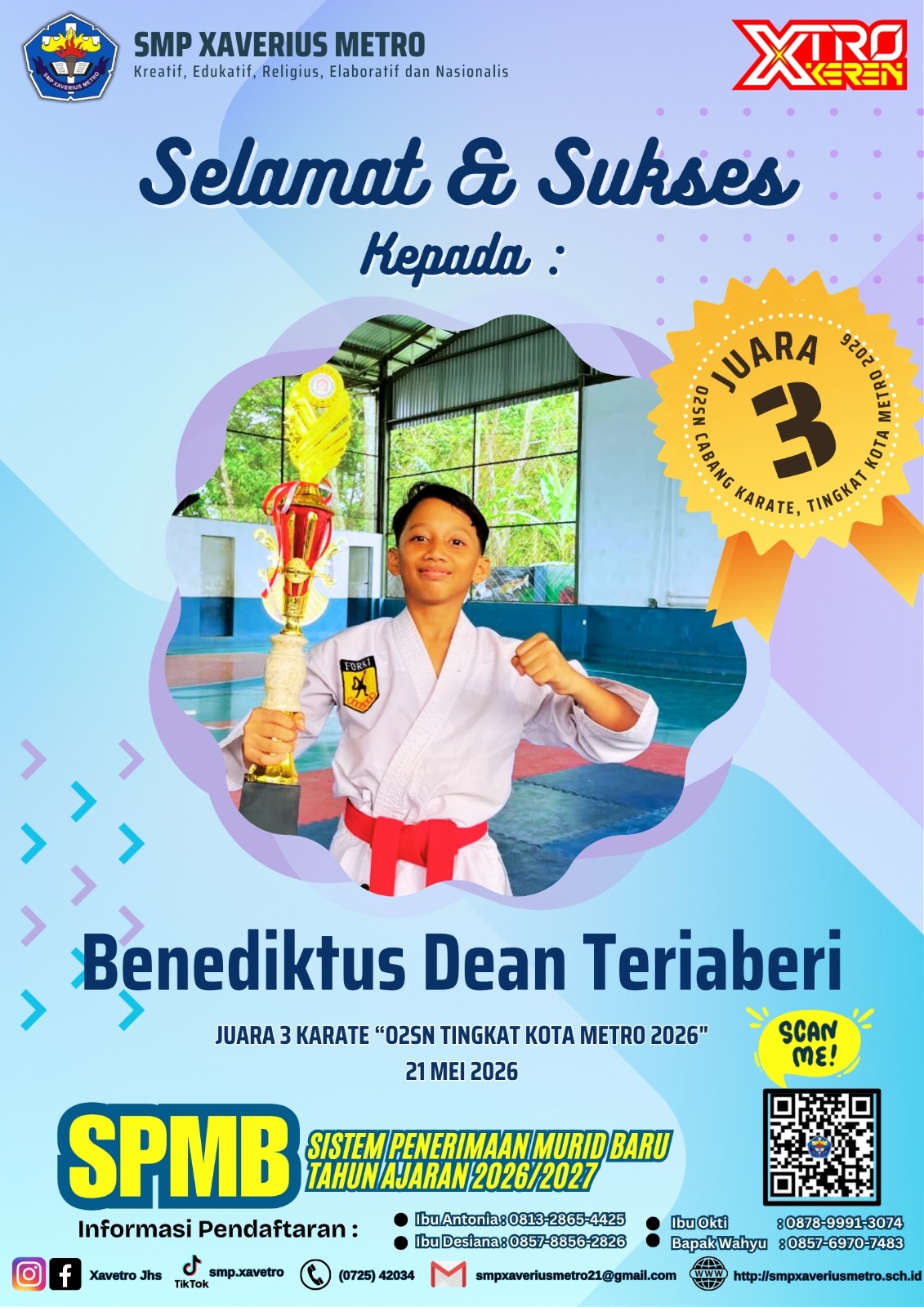 Banggakan Sekolah! Benediktus Dean Teriaberi Raih Juara 3 O2SN Karate 2026 Kota Metro Banggakan Sekolah! Benediktus Dean Teriaberi Raih Juara 3 O2SN Karate 2026 Kota Metro