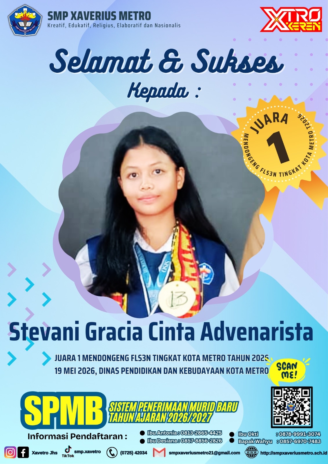 Spektakuler! Stevani Gracia Juara 1 FLS3N Mendongeng Kota Metro 2026 Spektakuler! Stevani Gracia Juara 1 FLS3N Mendongeng Kota Metro 2026
